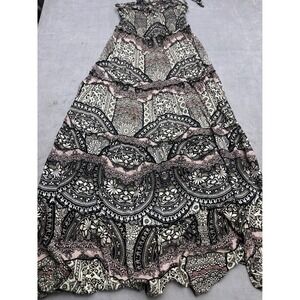 Free People Mandala Print Tiered Maxi Dress Bohemian Festival Pink Size unknown